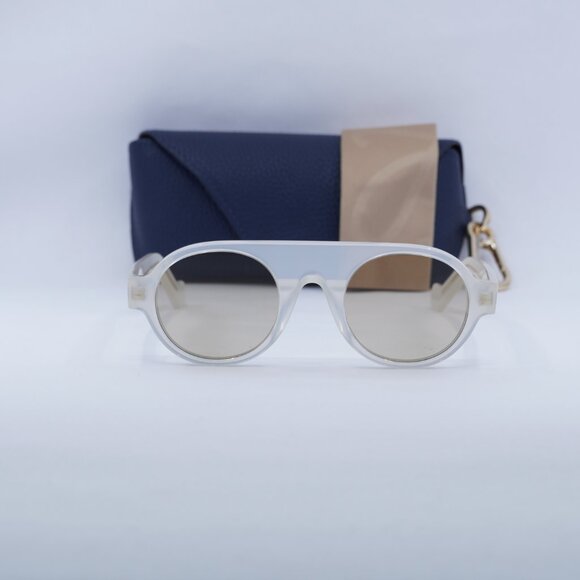 Loewe LW40020I 21E Round Sunglasses – Translucent White\\ Brown main image 9